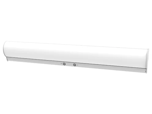 Cavern Stairwell Fixture, 4ft, White Finish, 3373 Lumens, 4000K, Frosted Acrylic Lens with User Selectable Bi-Level D...