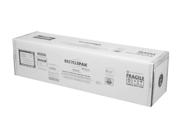4ft Fluorescent Lamp Recycling Box, Large, 10/Case