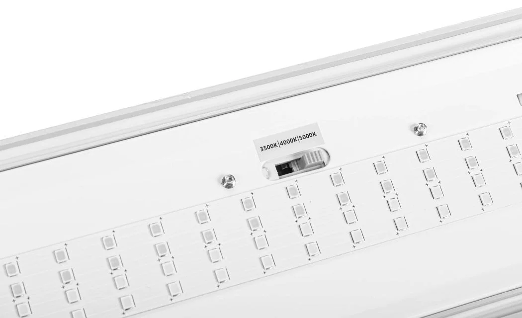 4ft Vapor Tight Fixture feat. Power Select & Color Select, 44 / 28 / 18W, 120-277V Input, 3500 / 400...