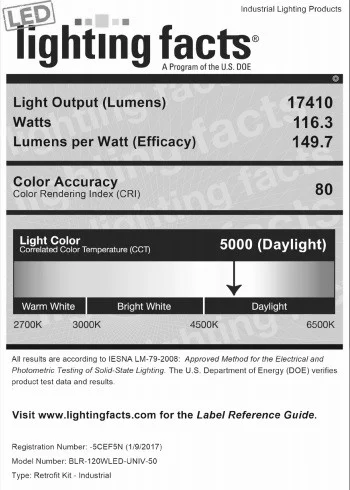 4Ft. LED Standard Vapor Tight High Bay Retrofit Kit, 80W-160W - view 4