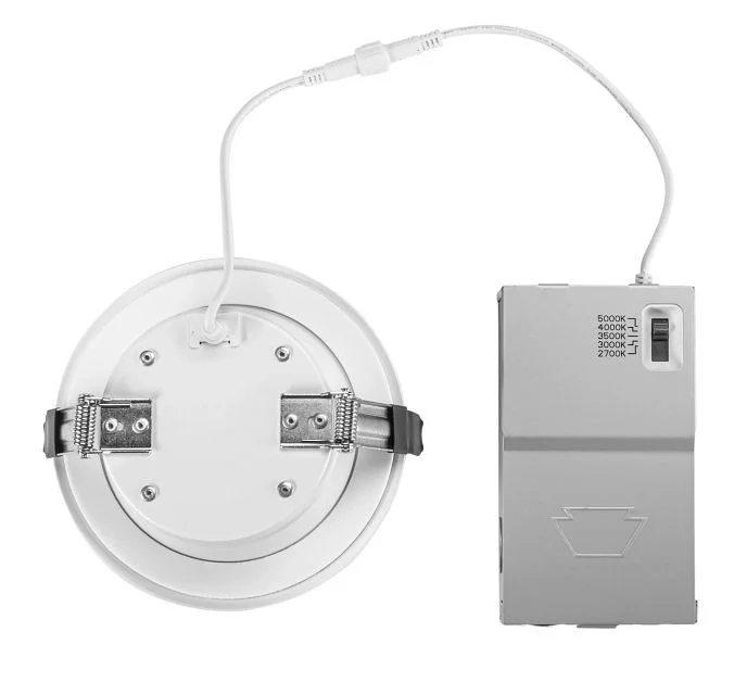 4in Circular LED Recessed Downlight feat. Color Select, 9W, 2700 / 3000 / 3500 / 4000 / 5000K, 90CRI...