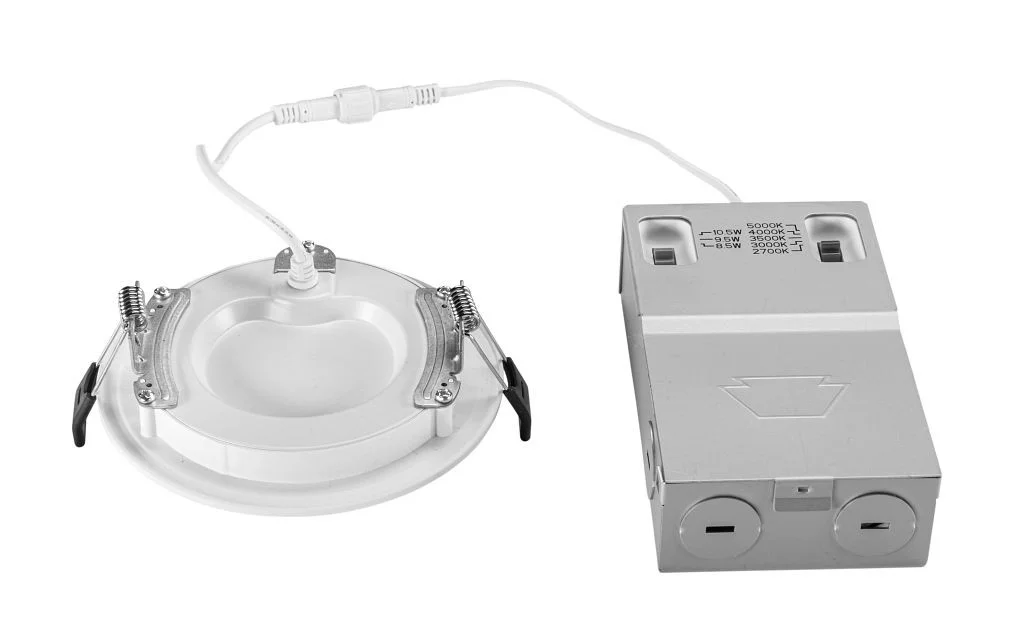 4in Circular LED Slim Wafer Downlight feat. Power and Color Select, 10.5 / 9.5 / 8.5W, 2700 / 3000 /...