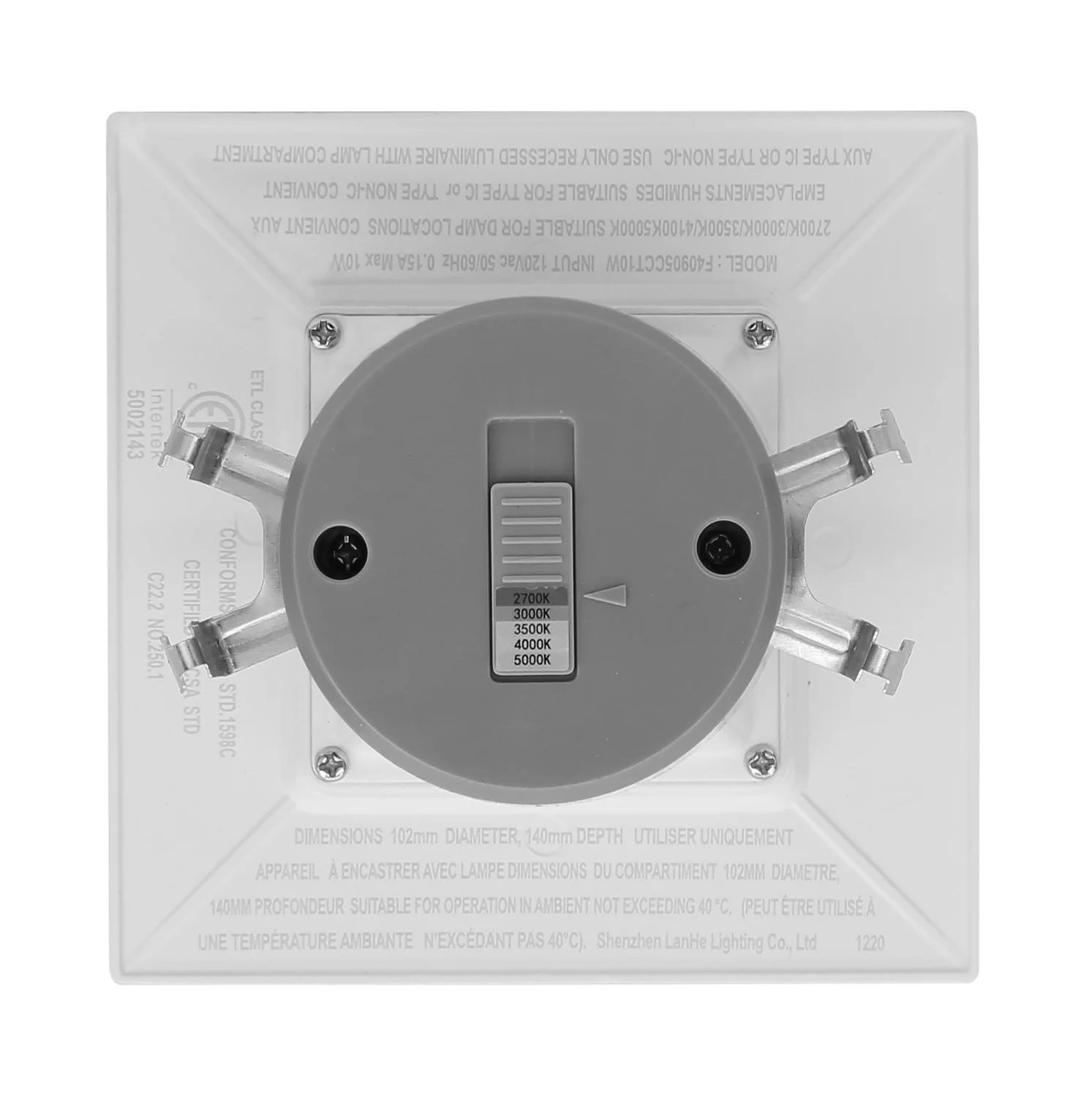 4in LED Recess Trim, 10W 700LM 27/30/35/40/50K, Dimmable, Es - view 2