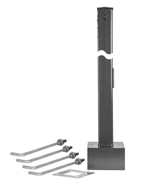 4in Square Steel Pole | 15ft | 11GA | Universal Drill Pattern on All 4 Sides | Includes pole, pole cap, base plate cover