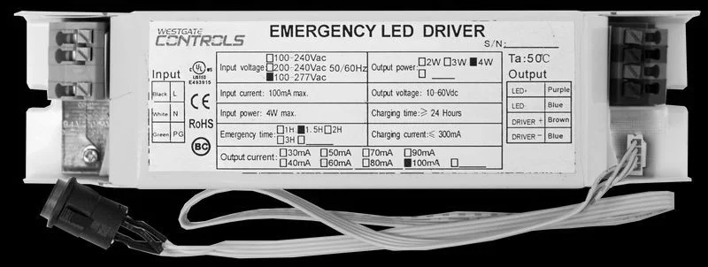 4W Integrated Mini LED Emergency Back Up - view 3