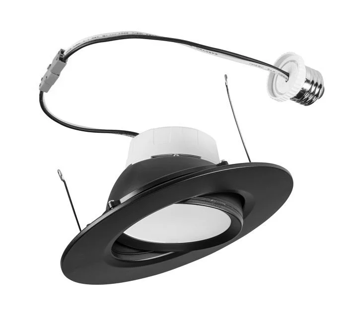 5” / 6" Circular LED Residential Retrofit Gimbal | Black Trim | 11W | Color Select 2700 / 3000 / 3500 / 4000 / 5000K | T