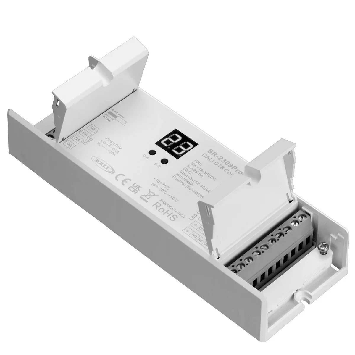 5-Channel LED DALI Decoder, DALI-2 Certified DT8, 12-36VDC CV LED Decoder - view 3