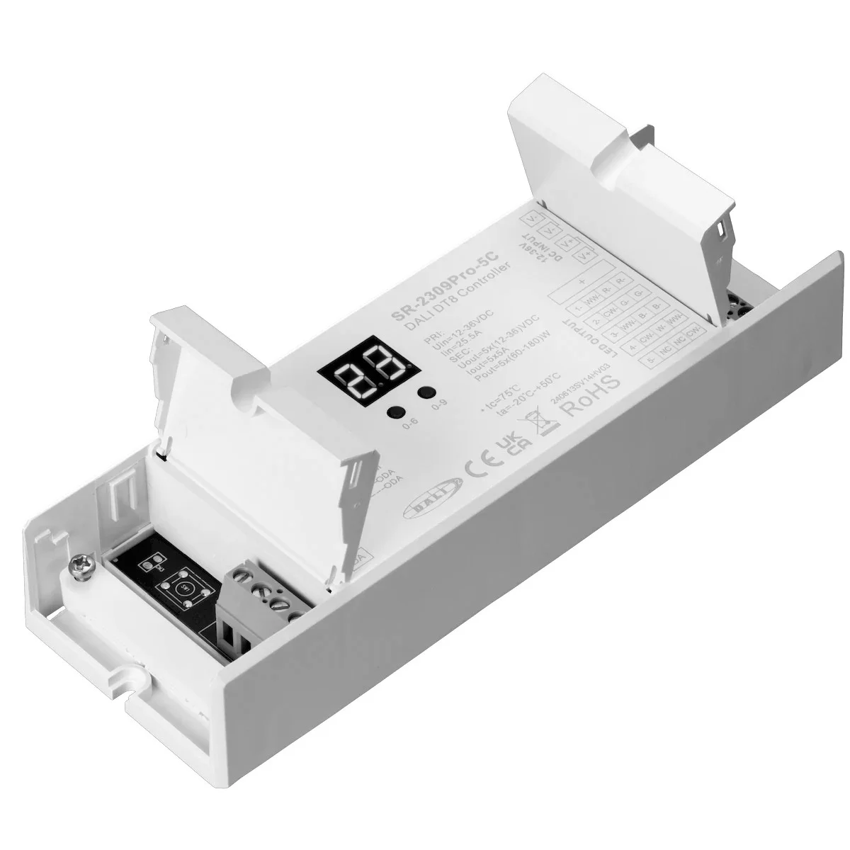 5-Channel LED DALI Decoder, DALI-2 Certified DT8, 12-36VDC CV LED Decoder - view 5