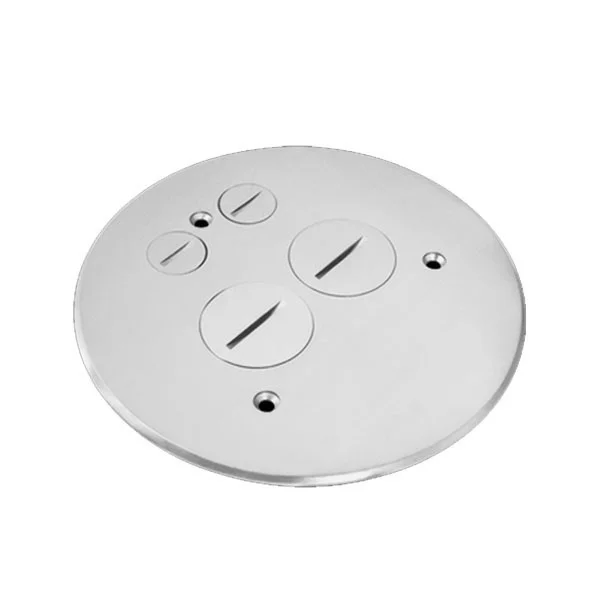 5.5-Inch Diameter Flush Round Floor Box Cover Plate - 20A Tamper-Weather Resistant