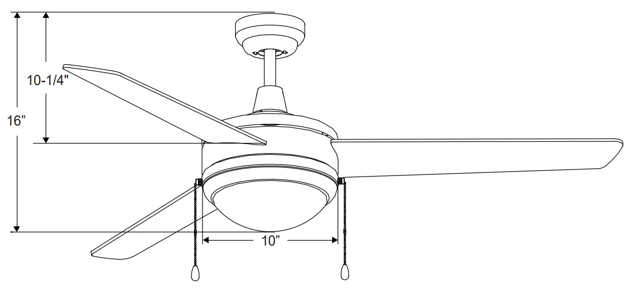 50-Inch 3-Blade Sweep Contempo with E26 LED Light Kit - view 2