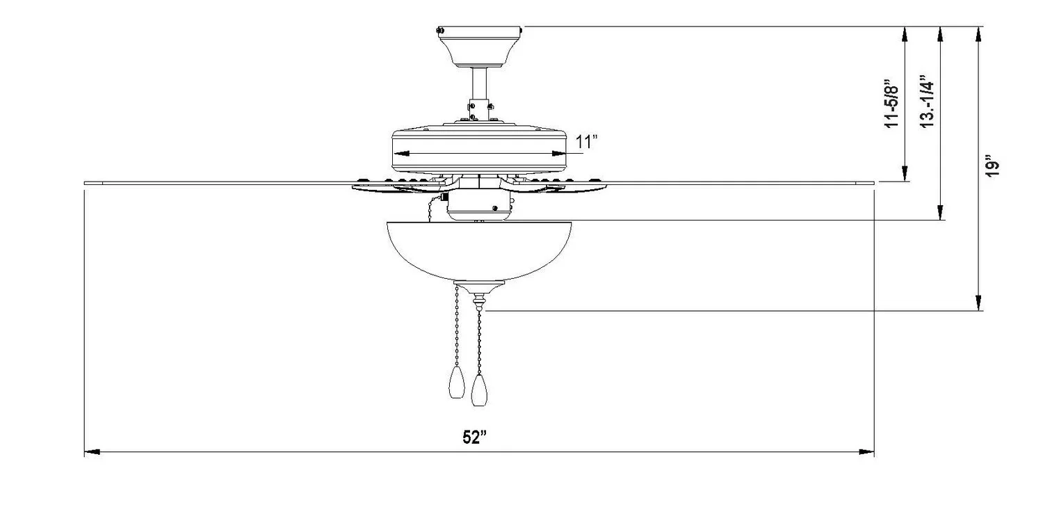 52-Inch 5-Blade Star Light Series, Ceiling Fan with Light Kit - view 2