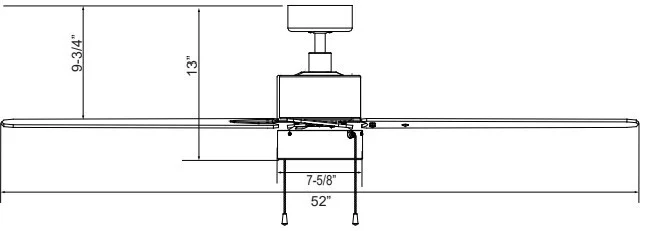 52-Inch Sweep 5-Blade Aldea VI Series LED Ceiling Fan, Light Kit Included - view 2