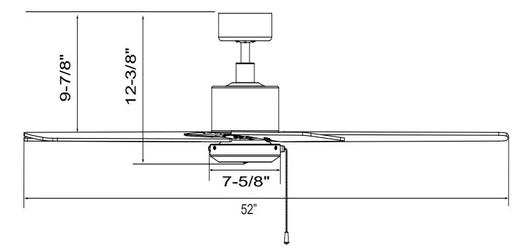 52-Inch Sweep Aldea VII 3-Blade Ceiling Fan - view 2