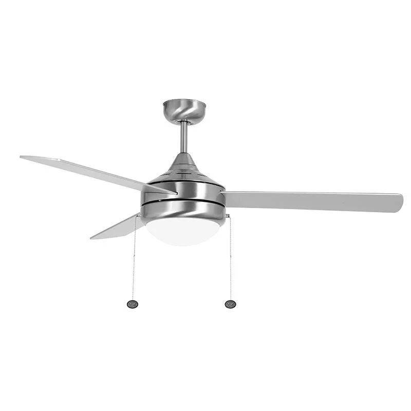 52in 3-BLADE Ceiling Fan And Light 3CCT 19W Integ. LED Pull Ch. Bn And ROSEWOOD/SILV Blades
