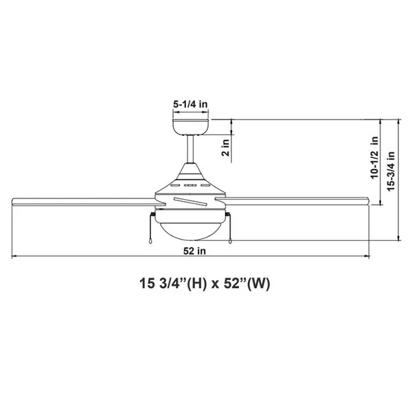 52in 3-BLADE Ceiling Fan And Light 3CCT 19W Integ. LED Pull Ch. Bn And ROSEWOOD/SILV Blades - view 2