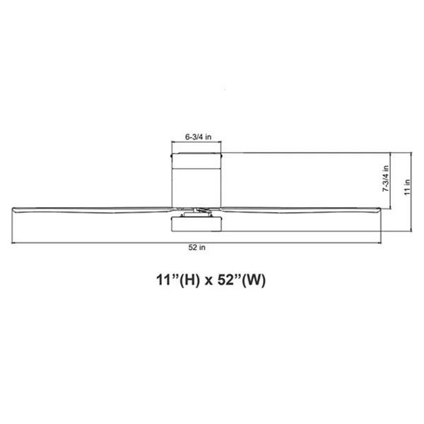52in 4-BLADE Ceiling Fan And Light 30K 19W Integ. LED Wall Switch Bn And Silv Blades - view 2