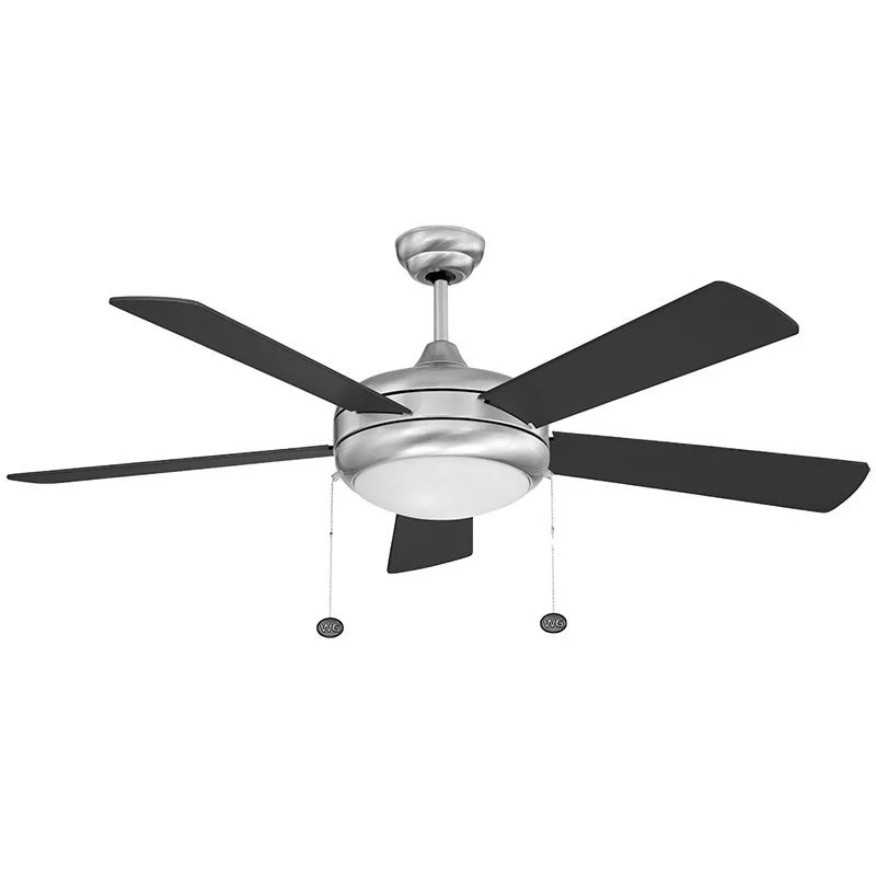 52in 5-BLADE Ceiling Fan And Light 3CCT 19W Integ. LED Pull Ch. Bn And ROSEWOOD/BK Blades