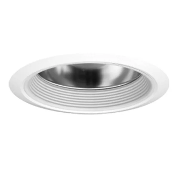 4" Haze Clear Reflector with White Baffle & White Trim Ring for Architectural & Commercial LED