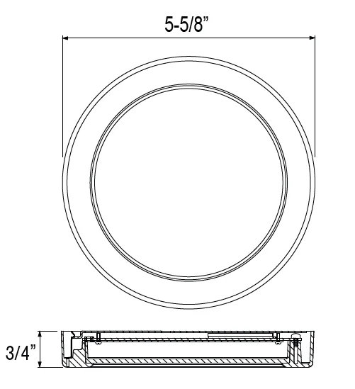 5" LED Slim Round Edge-lit Disk, White, 90 CRI, 3000K, Retrofit - view 2
