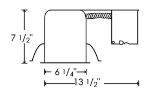 6-Inch Airtight Incandescent Recessed Housing Remodel with Socket Bracket - view 2