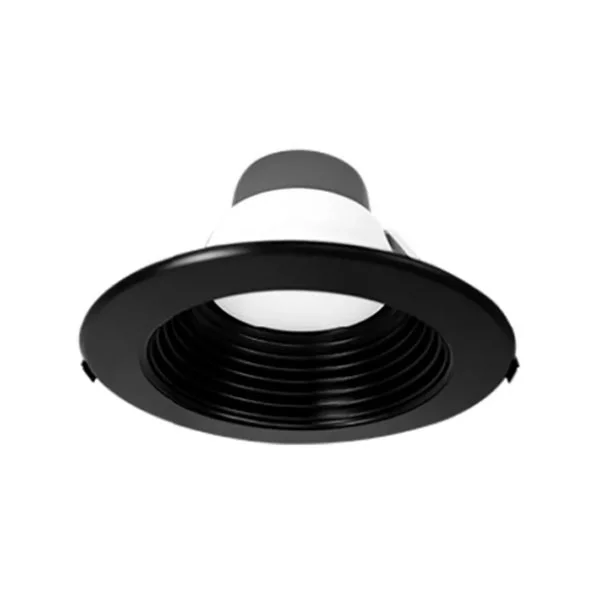 Power and CCT Adjustable Commercial Recess Light, Black Trim + Ring Set