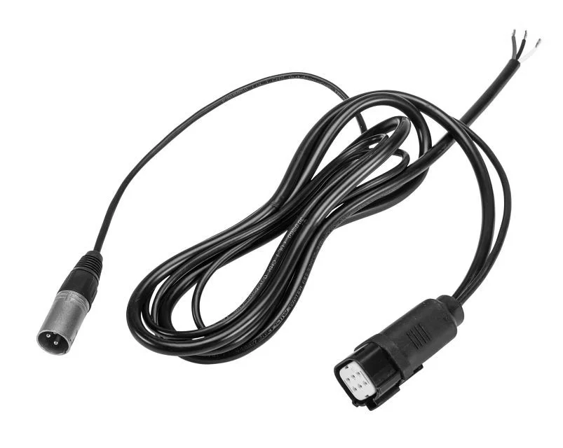 6' long 3 wire input cord, 120-277V, with proprietary Waterproof Connector and standard 3-pin XLR connector, for use wit