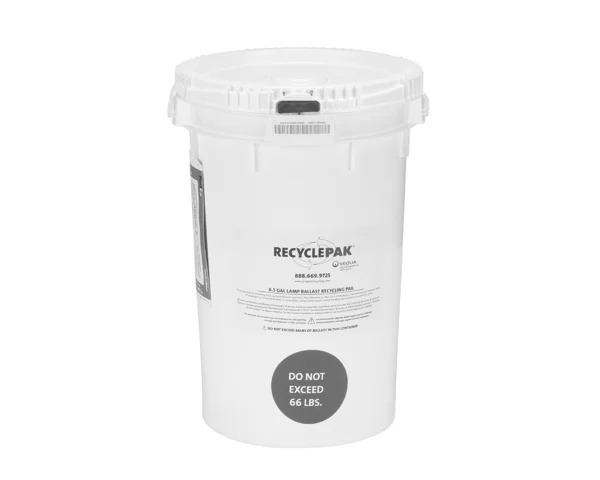 6.5 GAL Lamp Ballast Recycling Pail, 8/Case