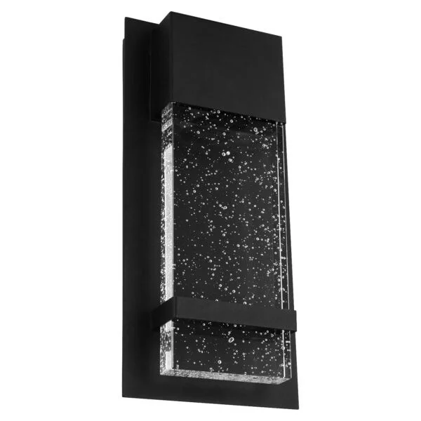 6.5-Inch LED Outdoor Raindrop Wall Sconce Light Fixture, Seedy, 12W, Black