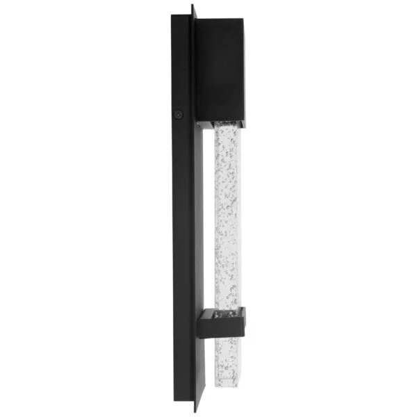 6.5-Inch LED Outdoor Raindrop Wall Sconce Light Fixture, Seedy, 12W, Black - view 3