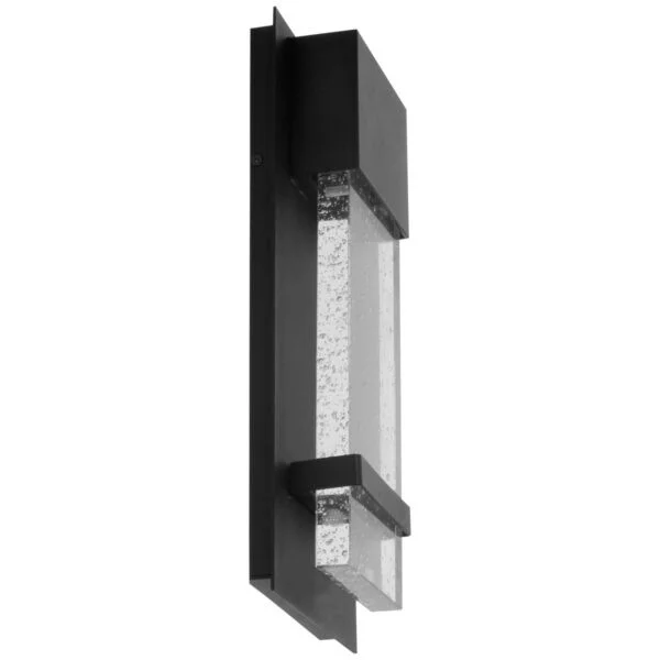 6.5-Inch LED Outdoor Raindrop Wall Sconce Light Fixture, Seedy, 12W, Black - view 4