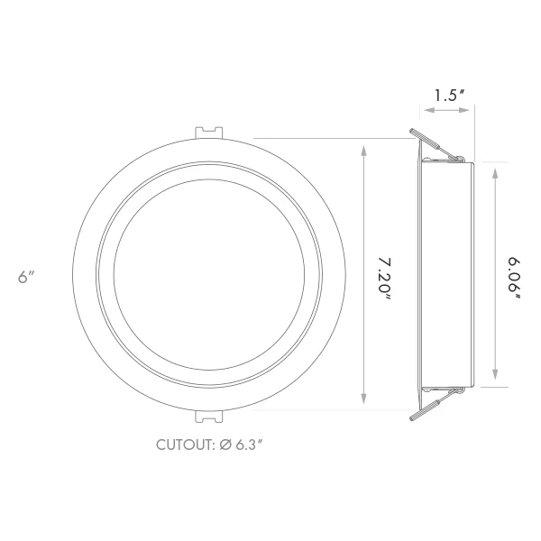6" Adjustable Gimbal Mini Panel, High Output, Color Selectable, Smooth, Wet Location Rated, Swivel A...