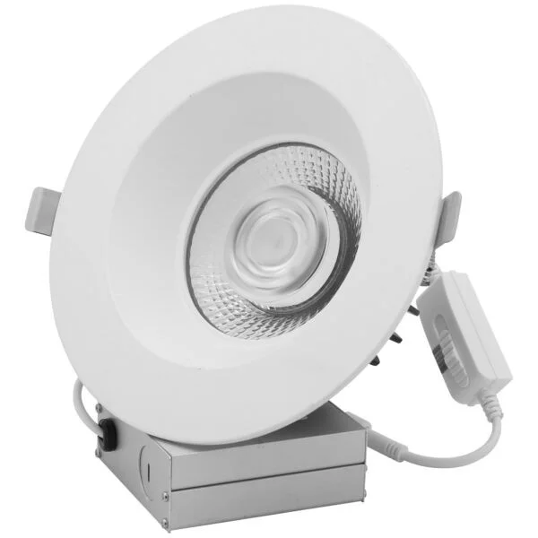 6" Regressed Downlight, 24W, 90CRI, Selectable 27K/30K/35K/40K/50K, Round White Trim