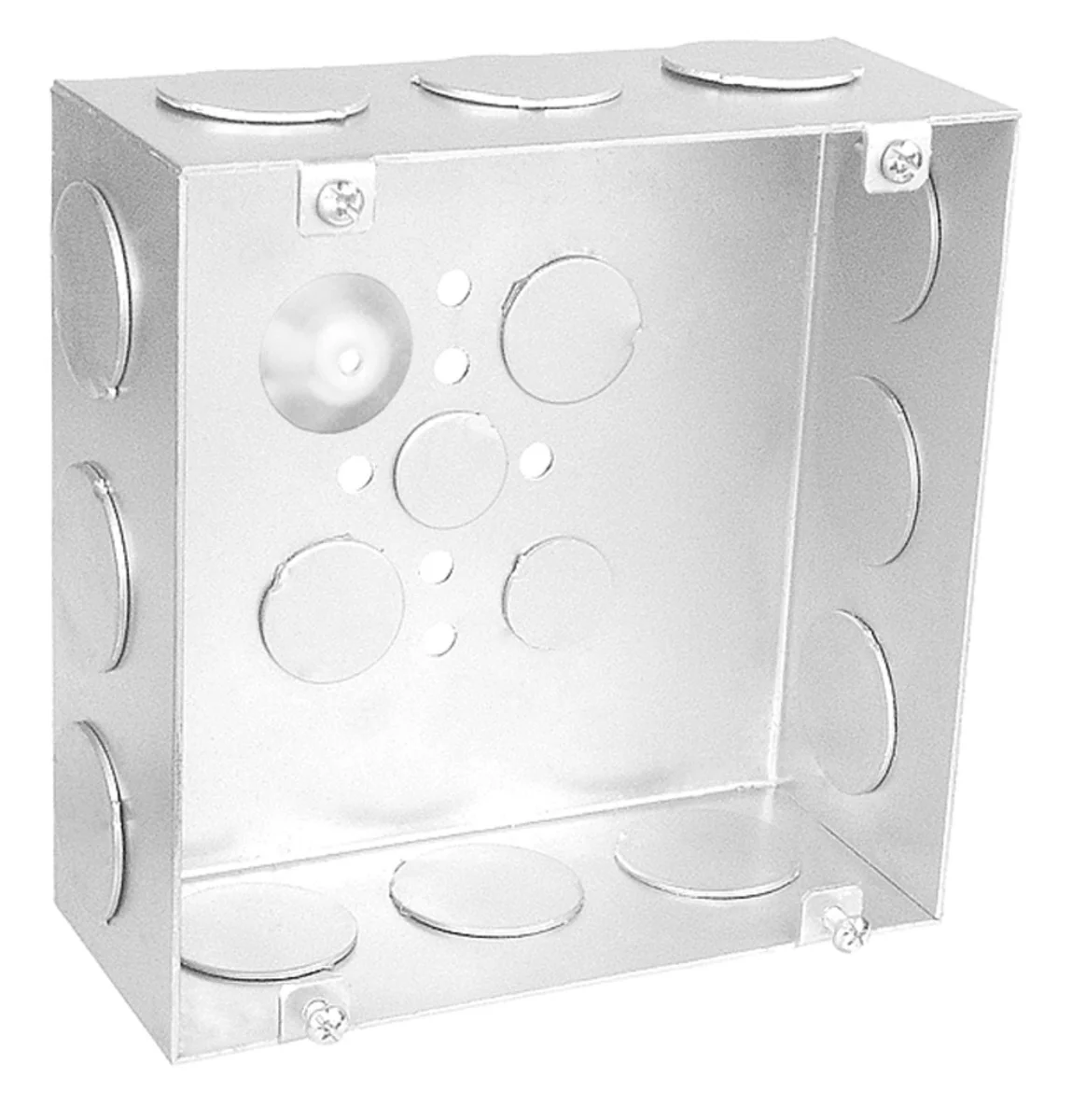 6" Square Box, 2-1/2" Deep - Welded, with Conduit Knockouts