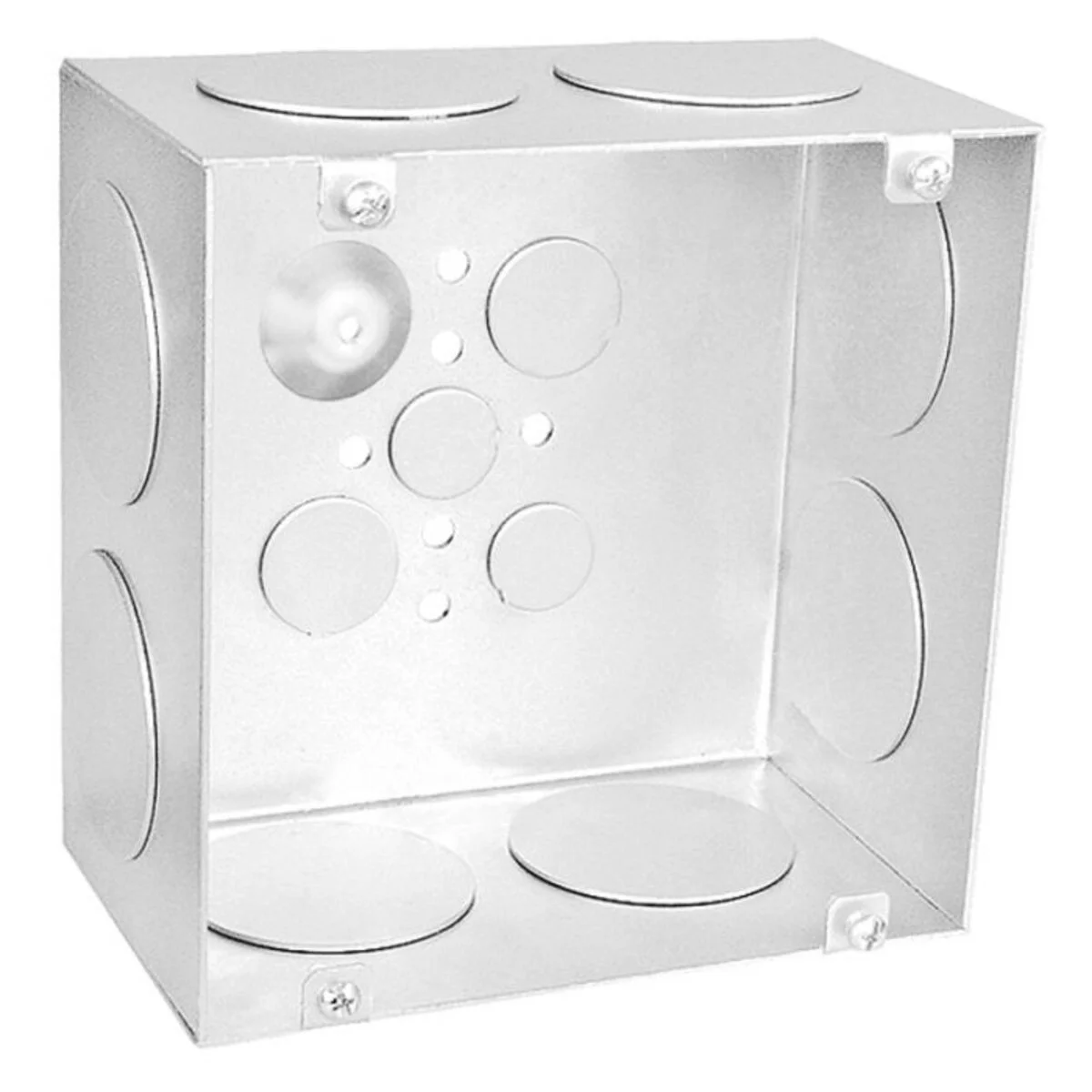 6" Square Box, 3-1/2" Deep - Welded, With Conduit Knockouts