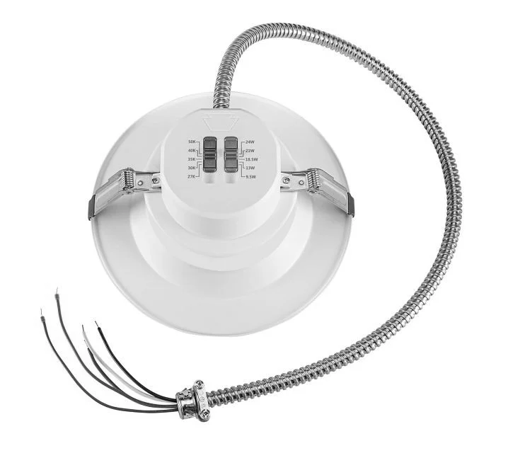 6in Circular LED Commercial Downlight feat. Power Select and Color Select | 24 / 21 / 18.5 / 13 / 9....