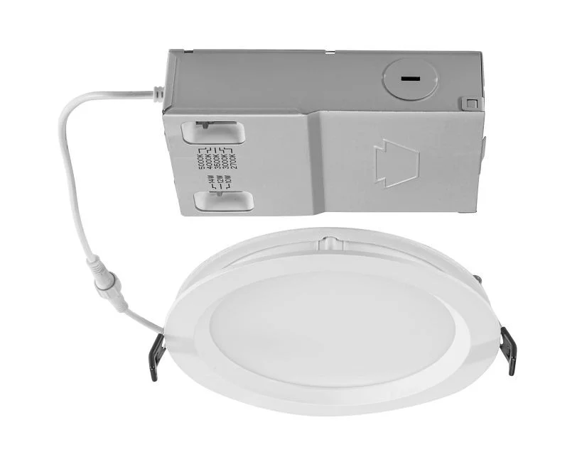 6in Circular LED Slim Wafer Downlight feat. Power and Color Select, 14 / 12 / 10W, 2700 / 3000 / 3500 / 4000 / 5000K, 90