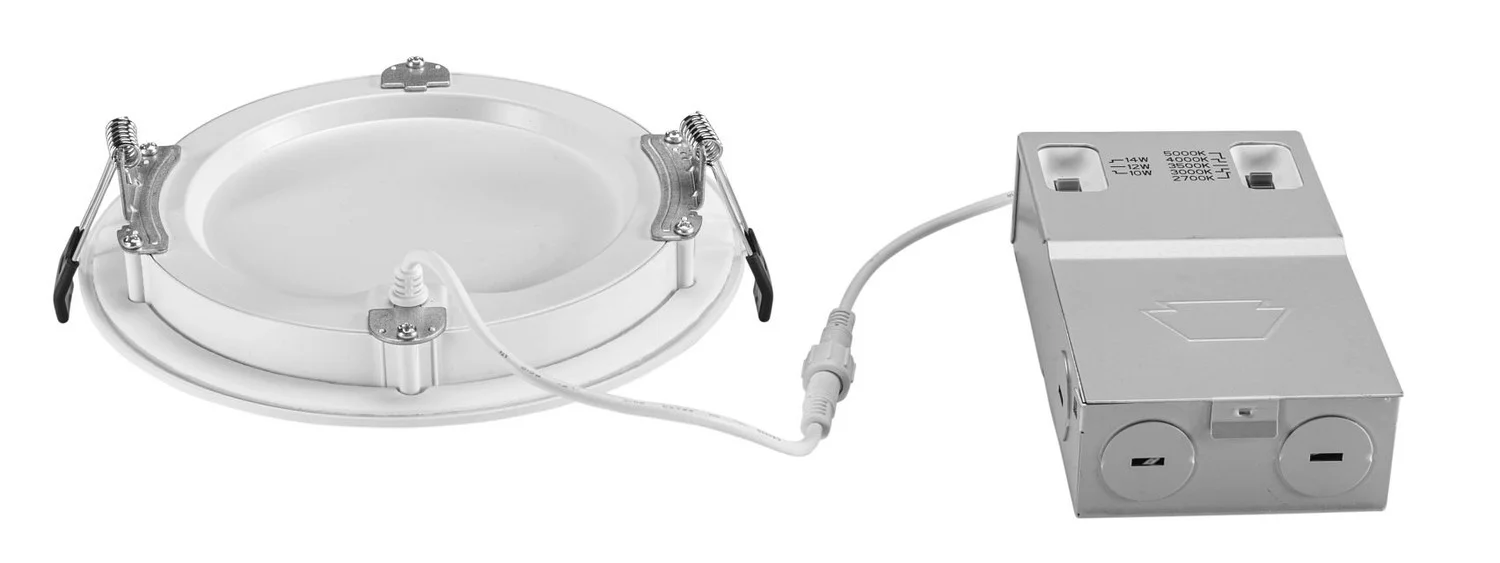 6in Circular LED Slim Wafer Downlight feat. Power and Color Select, 14 / 12 / 10W, 2700 / 3000 / 350...