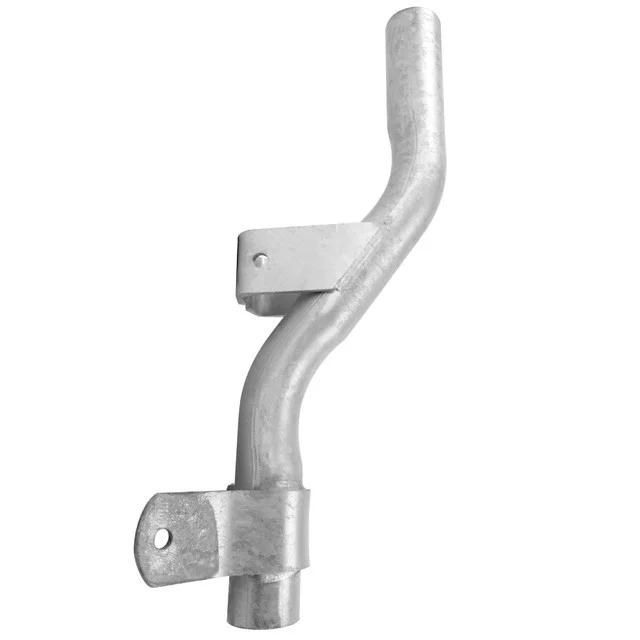 7 Inch Single Flood Light Bracket for Wood Poles, 2 Inch Steel Pipe