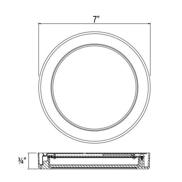 7-Inch Slim Round High Output Disk, Brushed Nickel, 5CCT Selectable - view 2