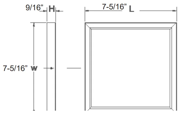 RP Lighting and Fans 7-Inch Square Surface Mount - view 2