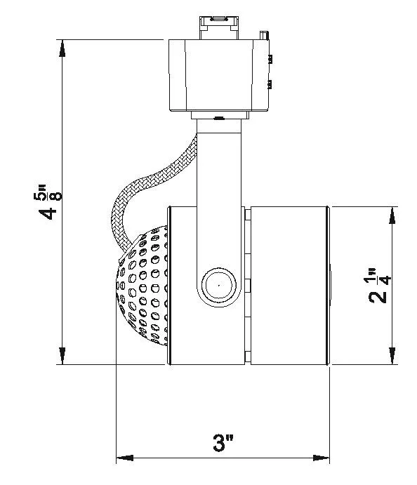 7 W LED Mesh Roundback Track Head, Brushed Aluminum - view 2