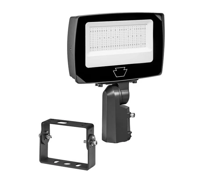 100 / 90 / 80W LED Flood Light feat. Power Select & Color Select. Rectangular Series 4 with Built-in Photocell. 120-277V