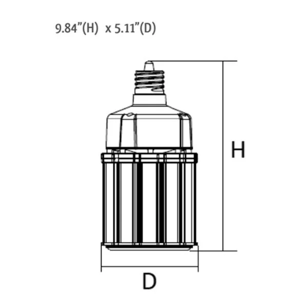 75 W High-Lumen LED Corn Lamp, 120-277V, 3000K, EX39 Base - view 2