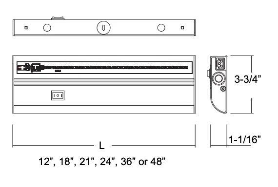 8967-5CCT Series, 12-Inch Under Cabinet Light, 5CCT Selectable - view 2