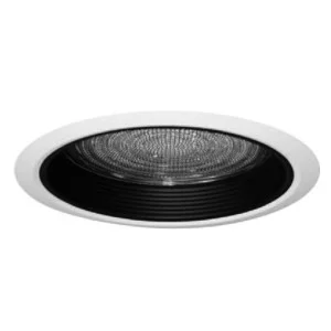 4" Baffle with Regressed Lens White Baffle Collar & White Trim Ring Commercial