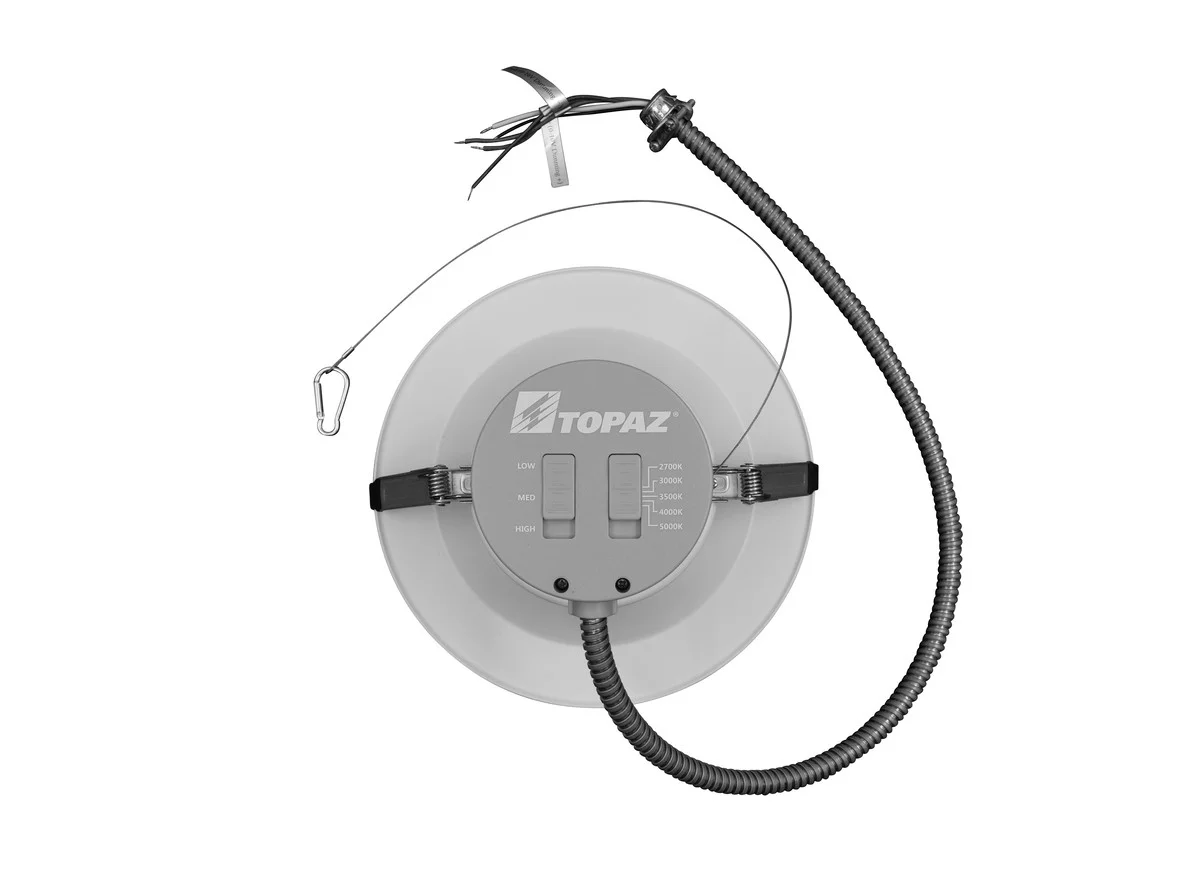 8" LED Commercial Downlight, 26W Power & CCT Selectable, Round Smooth Trim - view 2