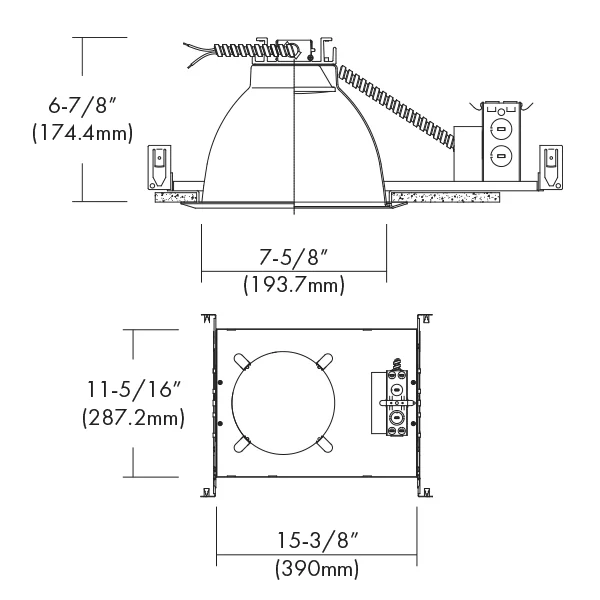 8" LED Commercial Flat Frame-in Kit, 10W, 120~277VAC, Triac/ELV Dimming - view 2