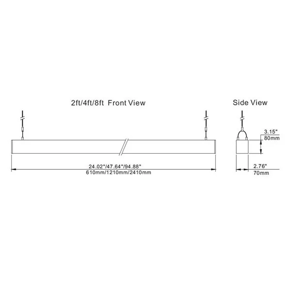 8Ft. 100 W LED Linear Up and Down Light, 3CCT Selectable - view 2