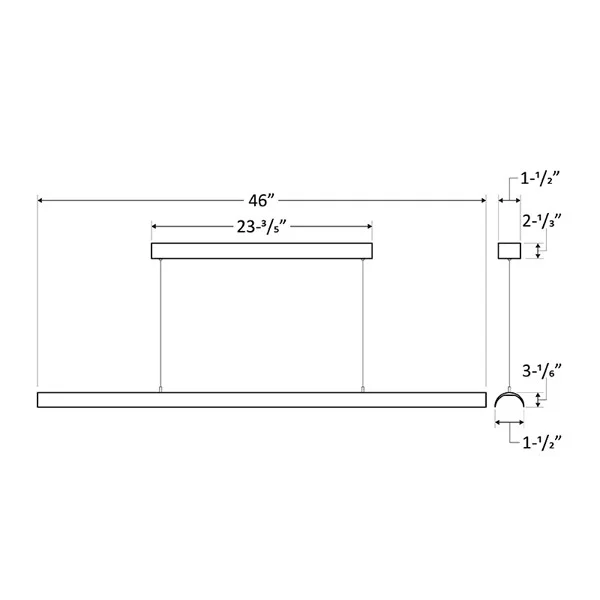 4ft. Euro-Design Suspended Linear Light, 20W-30W Power & CCT Adjustable - view 7