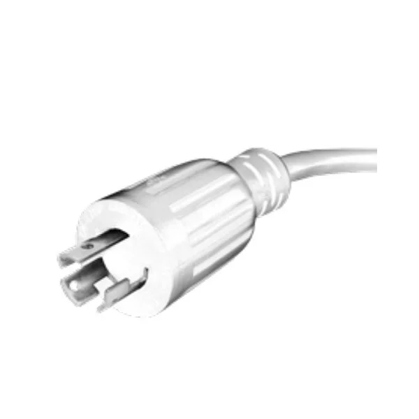 8Ft. NEMA Twist-Lock Plug, White, 15A
